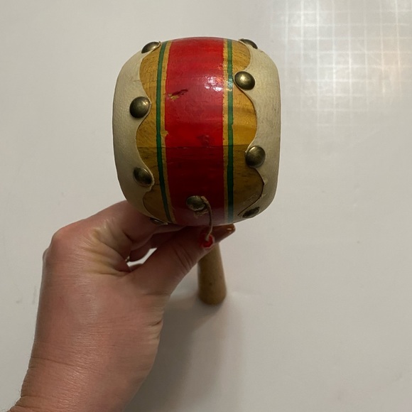 Vintage Twist drum made in Mexico Souvenir wood and leather - Picture 9 of 11